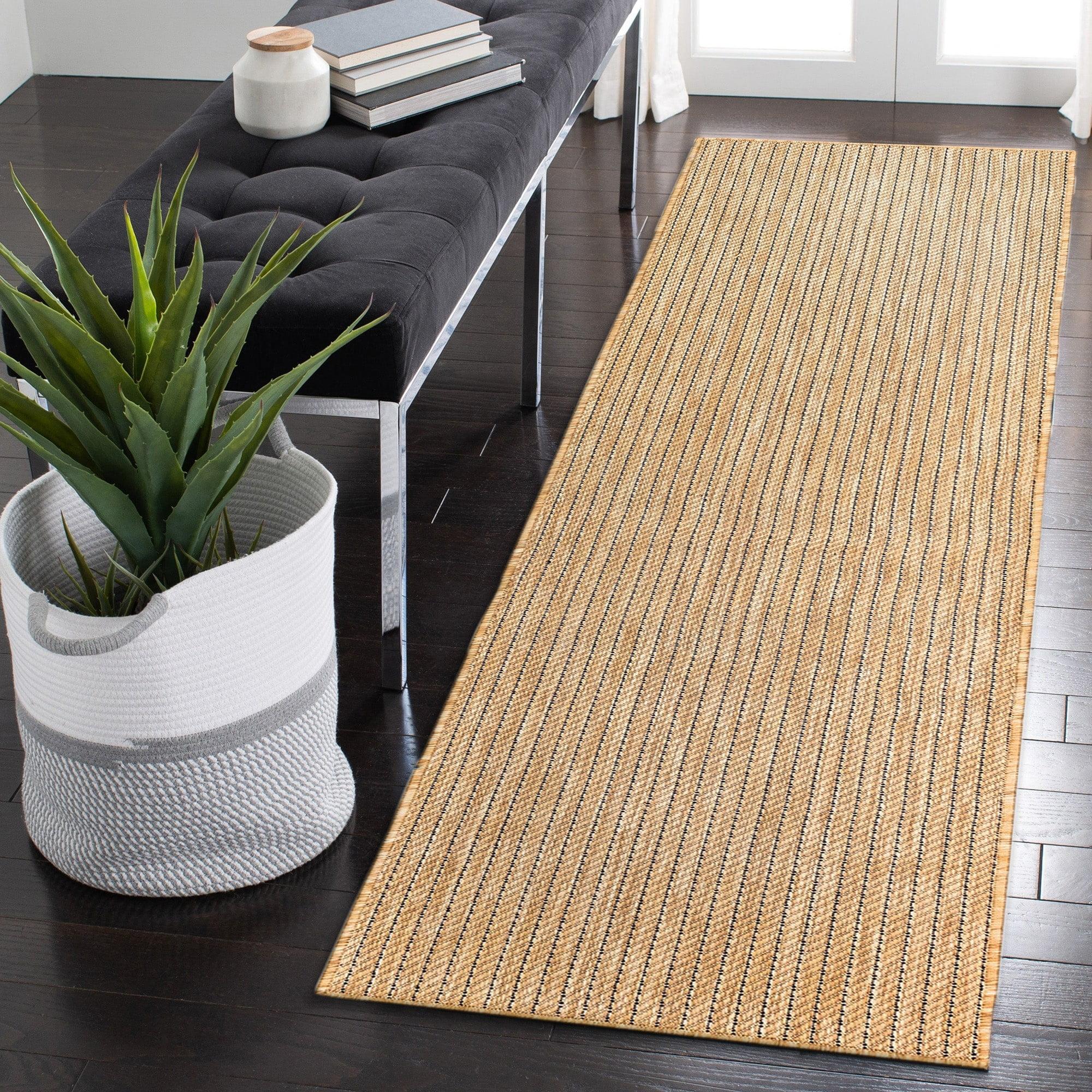 Liora Manne Carmel Texture Stripe Indoor/Outdoor Rug Sand 1'11" x 4'11"