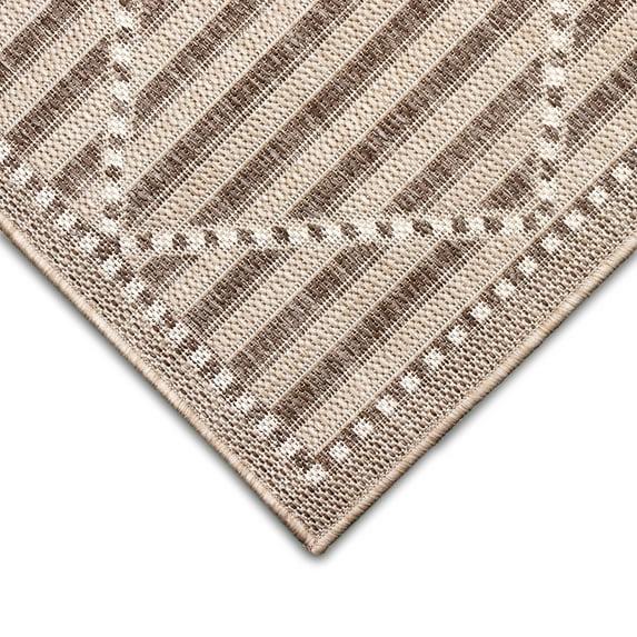 Liora Manne Malibu Checker Diamond Indoor/Outdoor Rug Neutral 1'11" x 7'6"