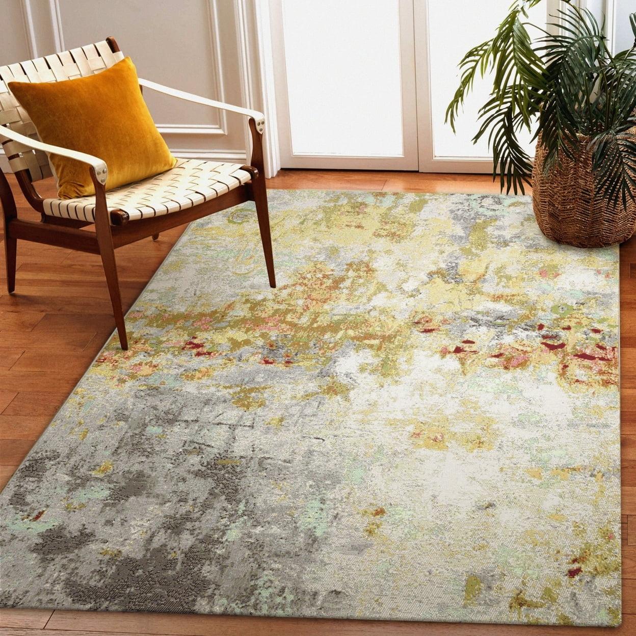 Sapphire Abstract Essence Indoor/Outdoor Flatwoven Rug 3'3" x 4'11"