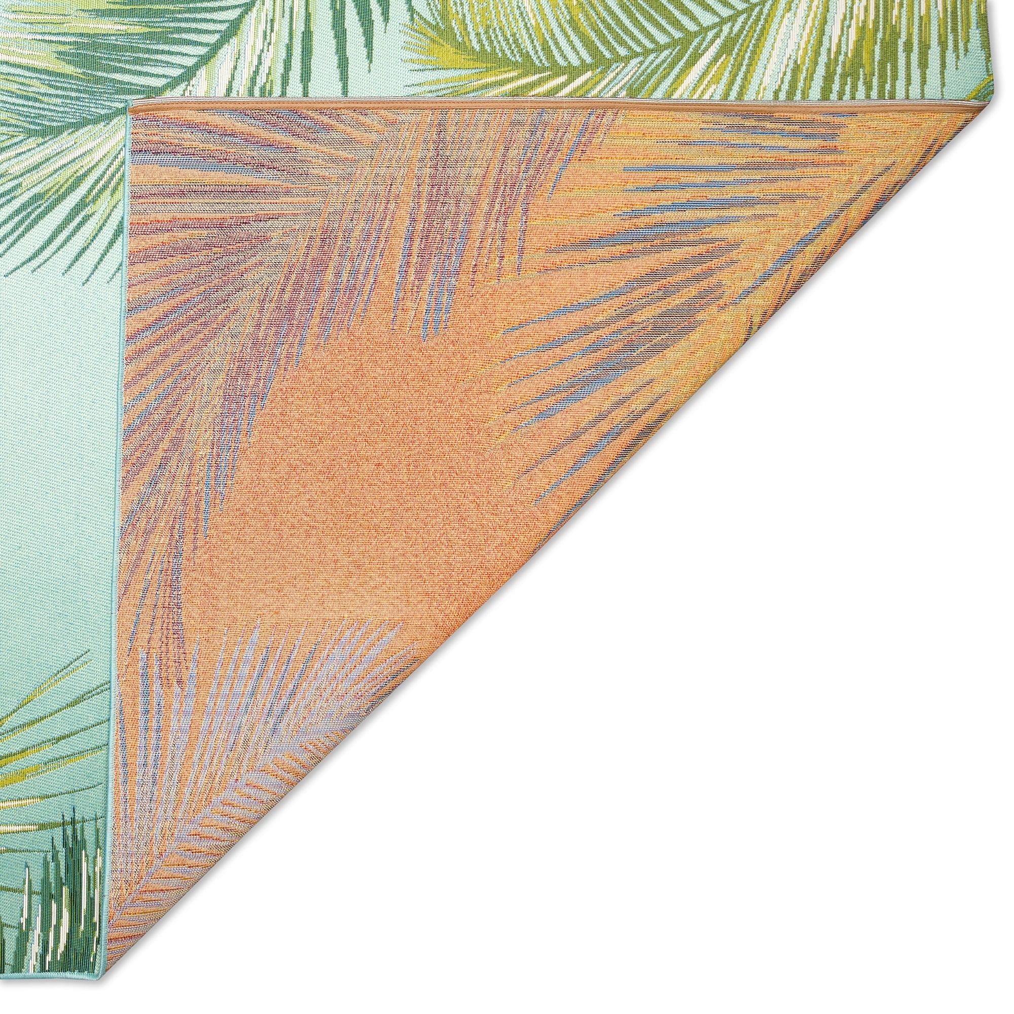 Liora Manne Marina Palm Border Indoor/Outdoor Rug Aqua 7'10" x 9'10"