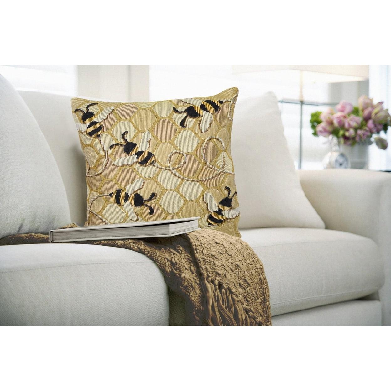 Marina Bee Free Indoor/Outdoor Throw Pillow