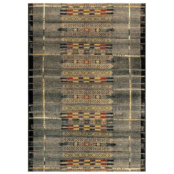Liora Manne Marina Stripe Indoor/Outdoor Rug Black 7'10" x 9'10"