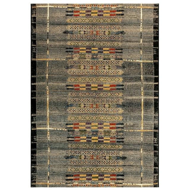 Liora Manne Marina Stripe Indoor/Outdoor Rug Black 7'10" x 9'10"
