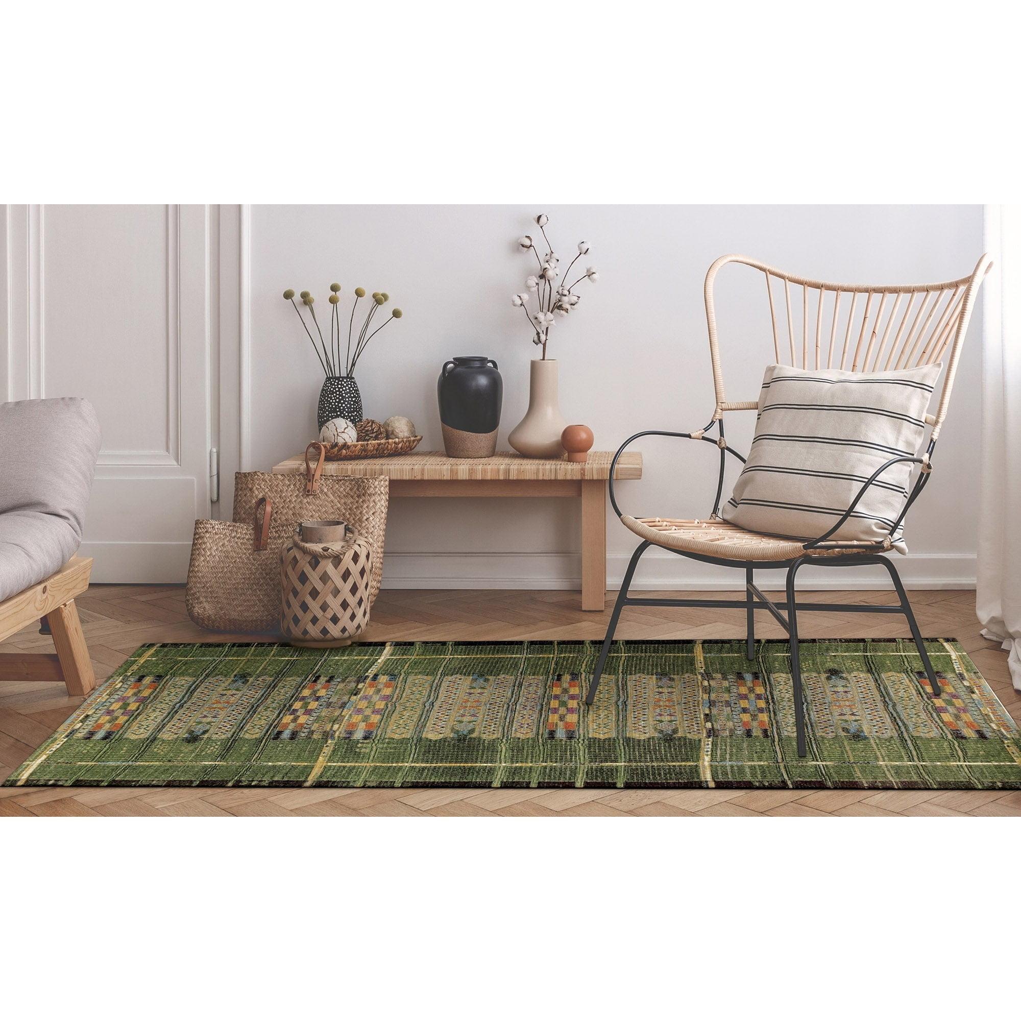 Liora Manne Marina Stripe Indoor/Outdoor Rug Green 6'6" x 9'4"