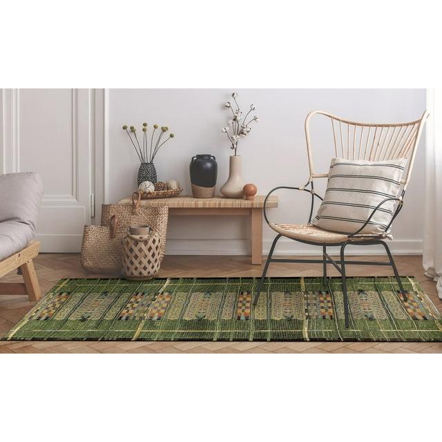 Liora Manne Marina Stripe Indoor/Outdoor Rug Green 6'6" x 9'4"