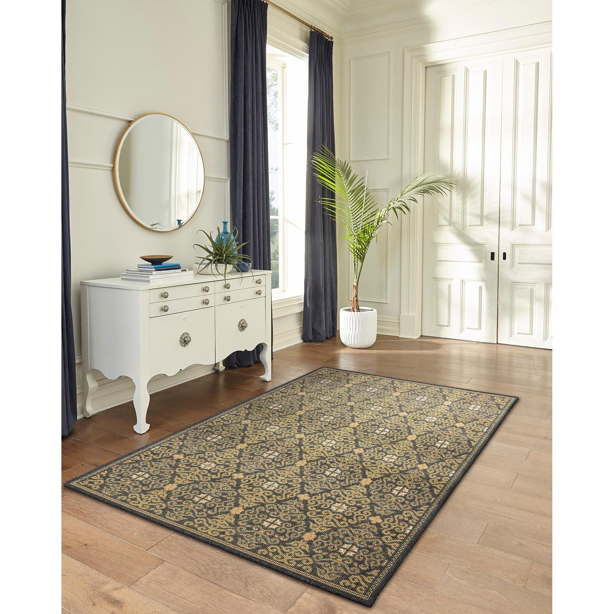 Liora Manne Patio Area Rug Navy 100% Polypropylene Indoor Outdoor Fade Resistant