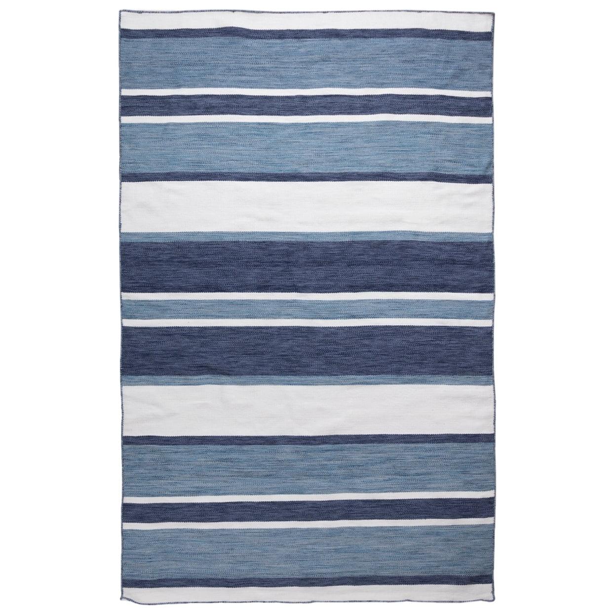 Liora Manne Sorrento Boat Stripe Indoor/Outdoor Rug Navy 2' x 8'