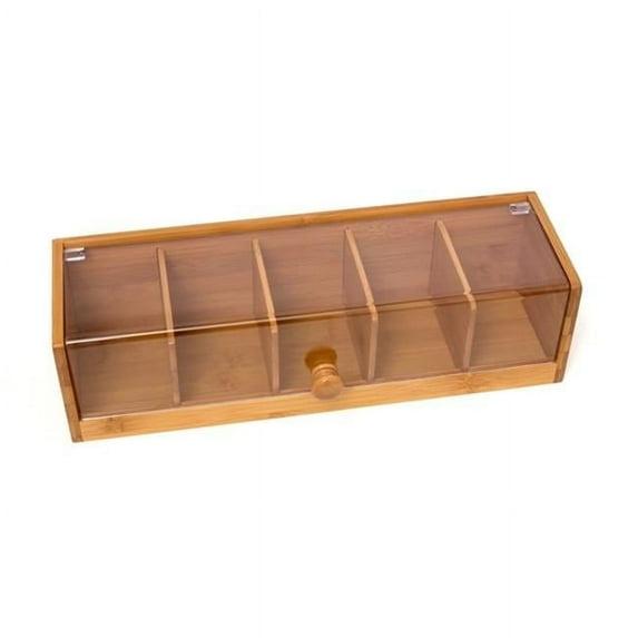Lipper Bamboo 5-section Tea Box With Acrylic Cover