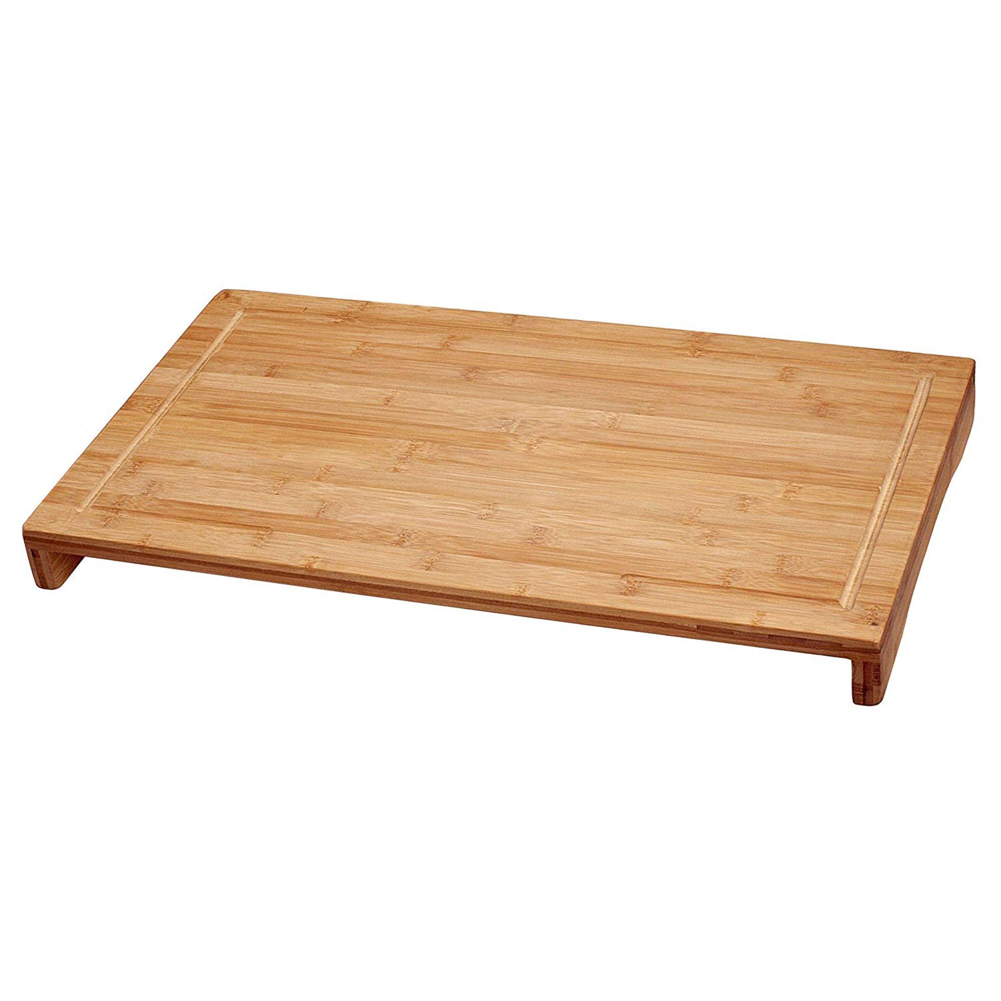 Large Bamboo Over-the-Sink Cutting Board with Channel Edge