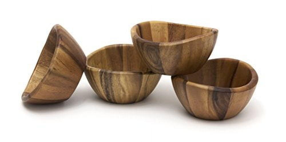 Lipper Acacia Wave Bowls, Set Of 4