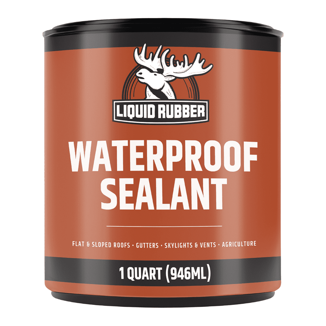 Liquid Rubber waterproofing Sealant - Multi-Surface Leak Repair Indoor and Outdoor Coating, Water-Based, Easy to Apply, Original Black, 1 Quart