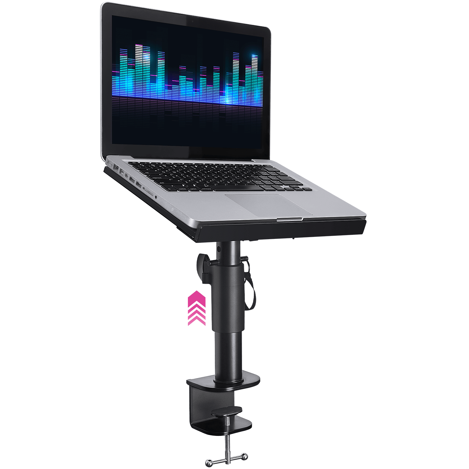 Liquid Stands Laptop Desk Mount - 9x12.5" Adjustable Laptop Mount for Desk Holds Up to 65 LBS - Versatile Laptop Mount for Desk, Piano & Workstations