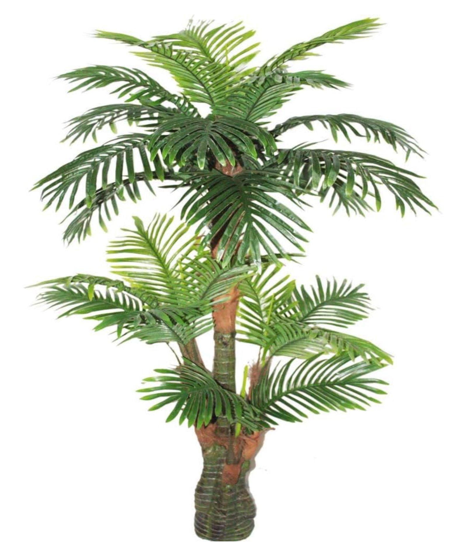 5-Foot Green Silk and Plastic Palm Tree with Stand