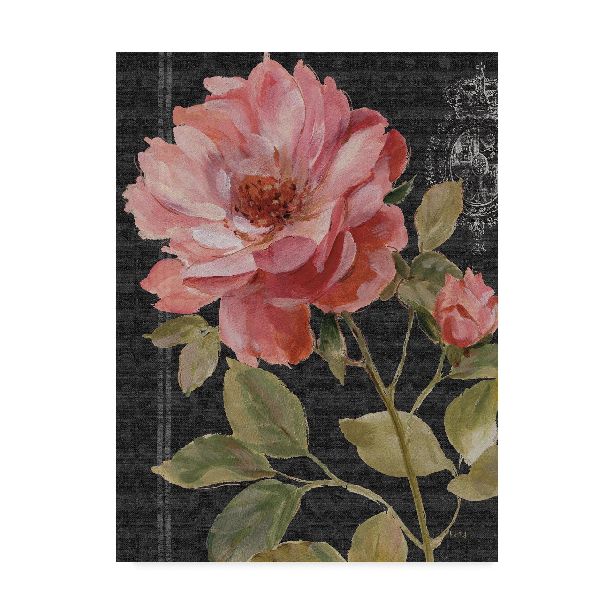 Trademark Fine Art -Lisa Audit 'Harmonious Rose Black' Canvas Art