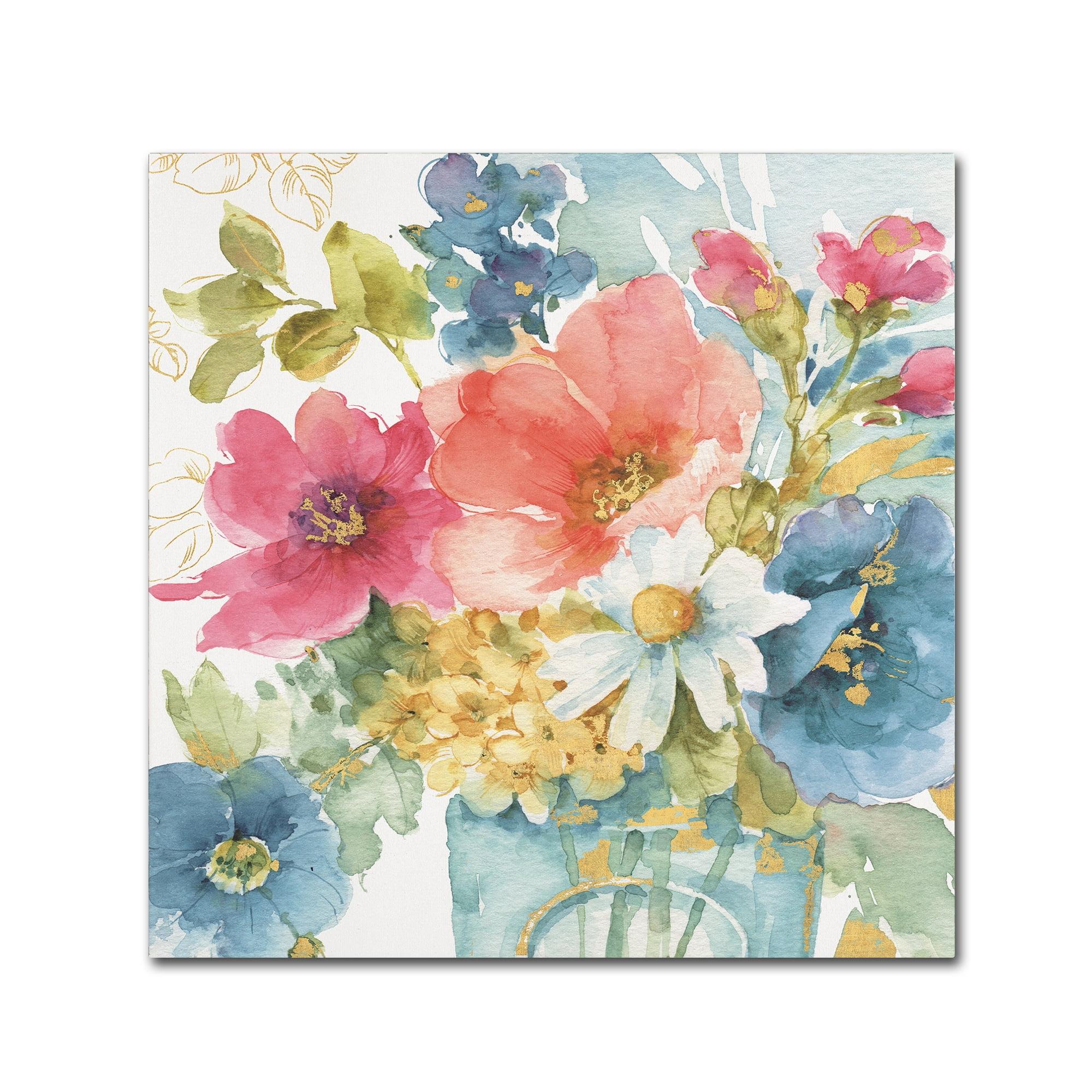 Lisa Audit Floral Watercolor Canvas Art, 14'' x 14''