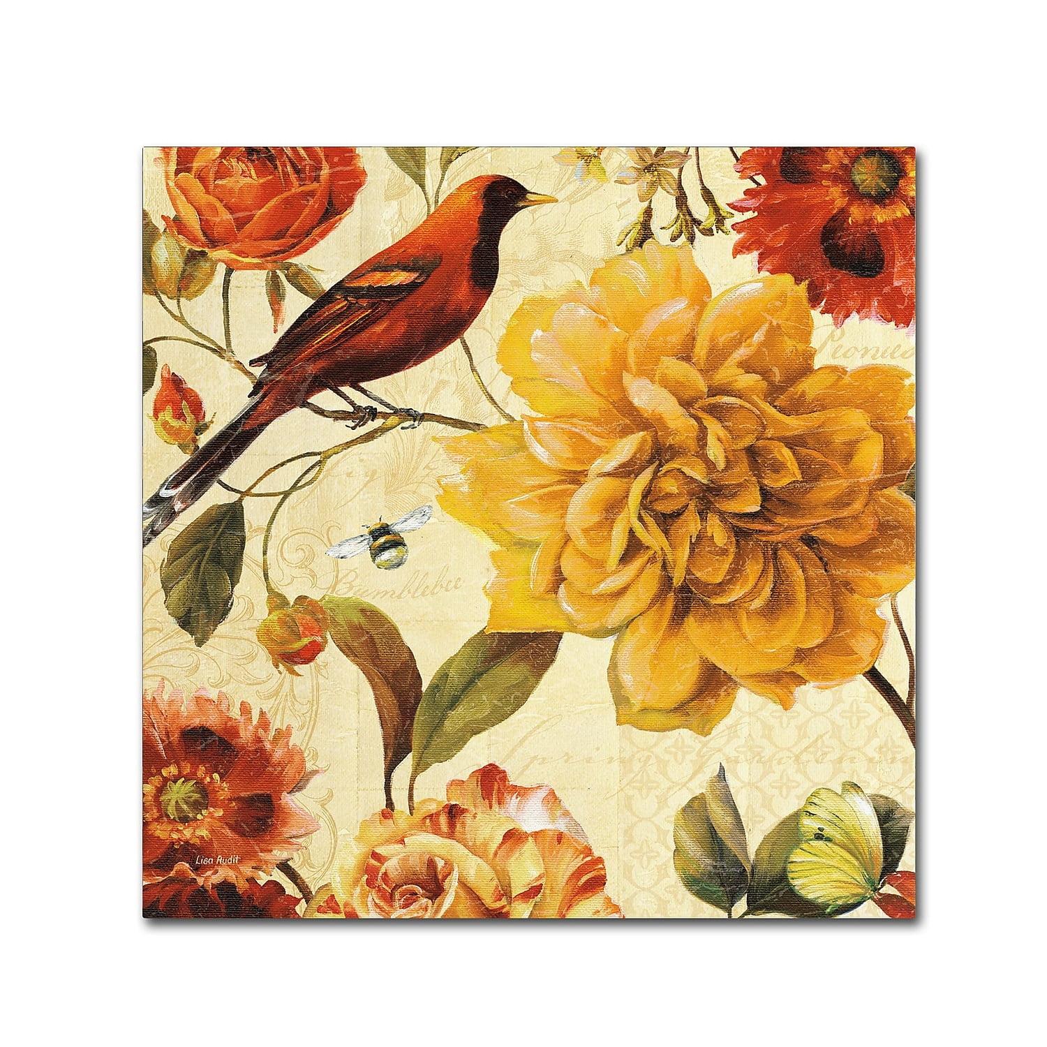 Lisa Audit 24" Red and Yellow Floral Canvas Art