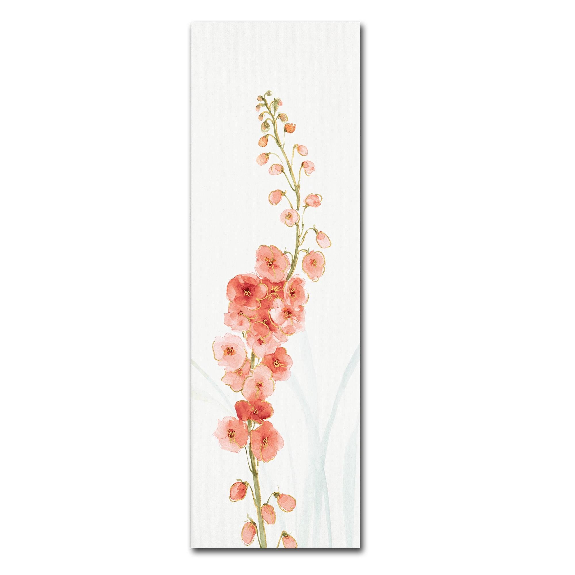 Trademark Fine Art - 10"x32" Lisa Audit 'Rainbow Flowers VII Coral' Canvas Art