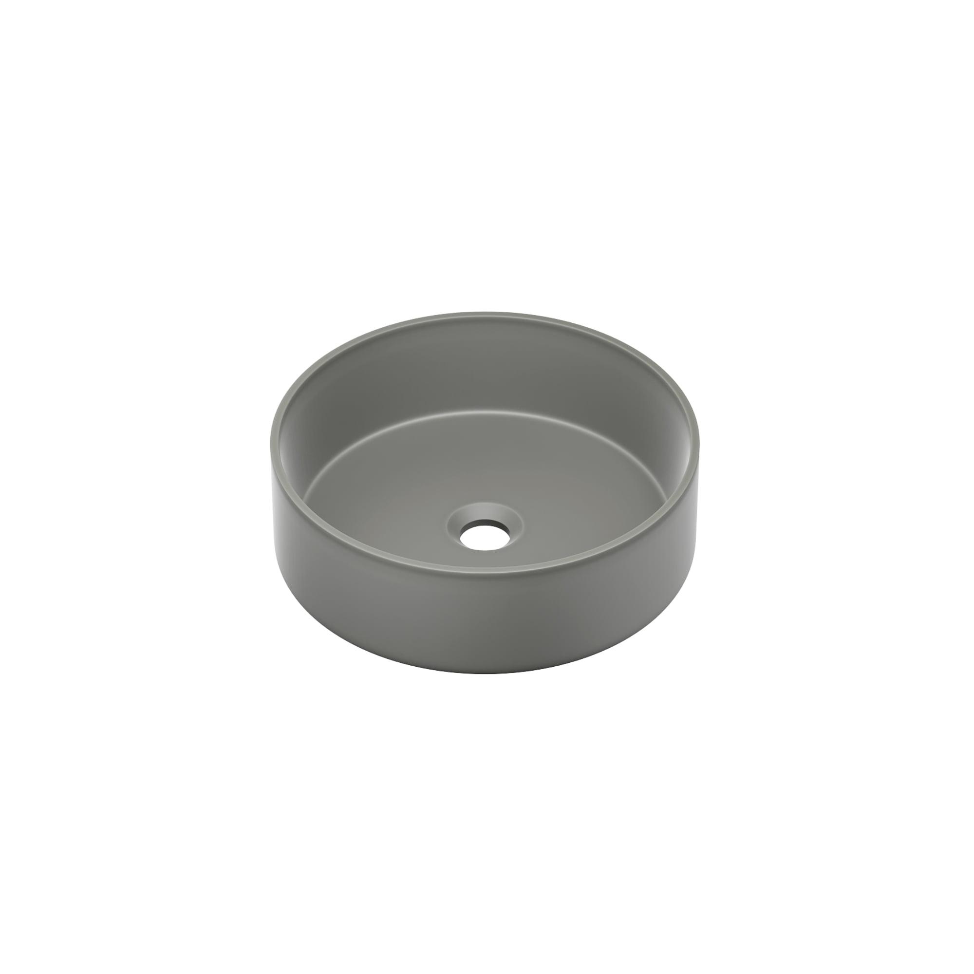 Lisse 14.5" Round Concrete Vessel Bathroom Sink in Dark Gray