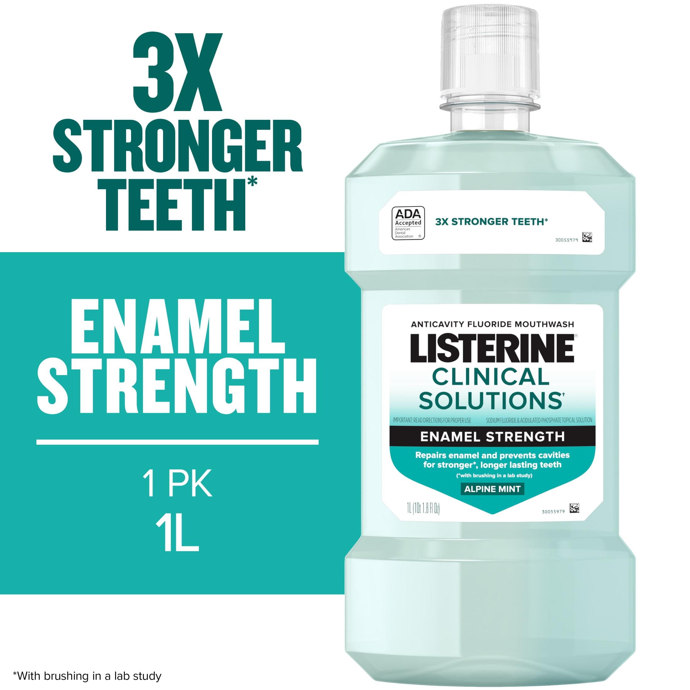 Listerine Clinical Solutions Teeth Strength Anticavity Fluoride Mouthwash Oral Care, 1 L