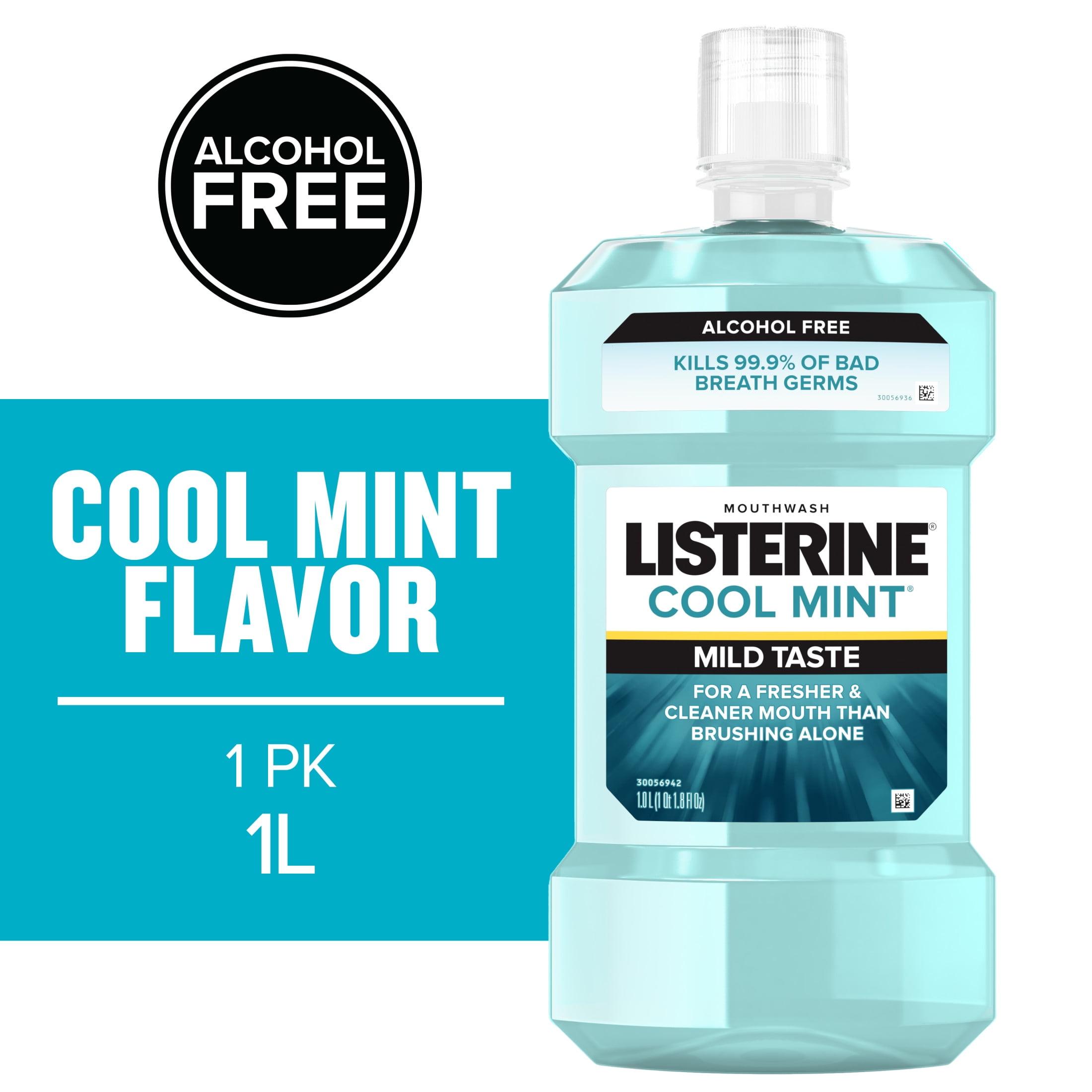 Listerine Zero Alcohol Antiseptic Mouthwash for Bad Breath and Plaque - Cool Mint - 33.8 fl oz