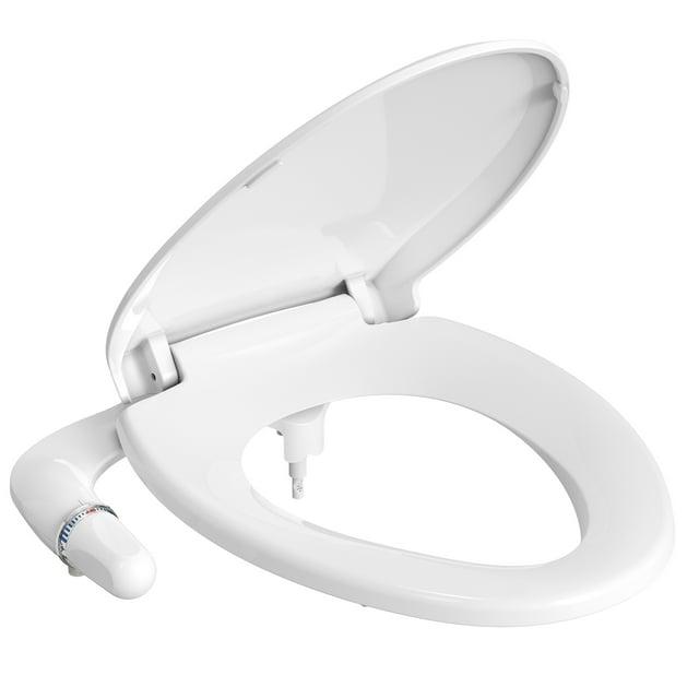 White Elongated Manual Non-Electric Bidet Toilet Seat