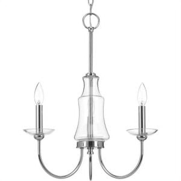 Coastal-Inspired Polished Chrome Three-Light Chandelier