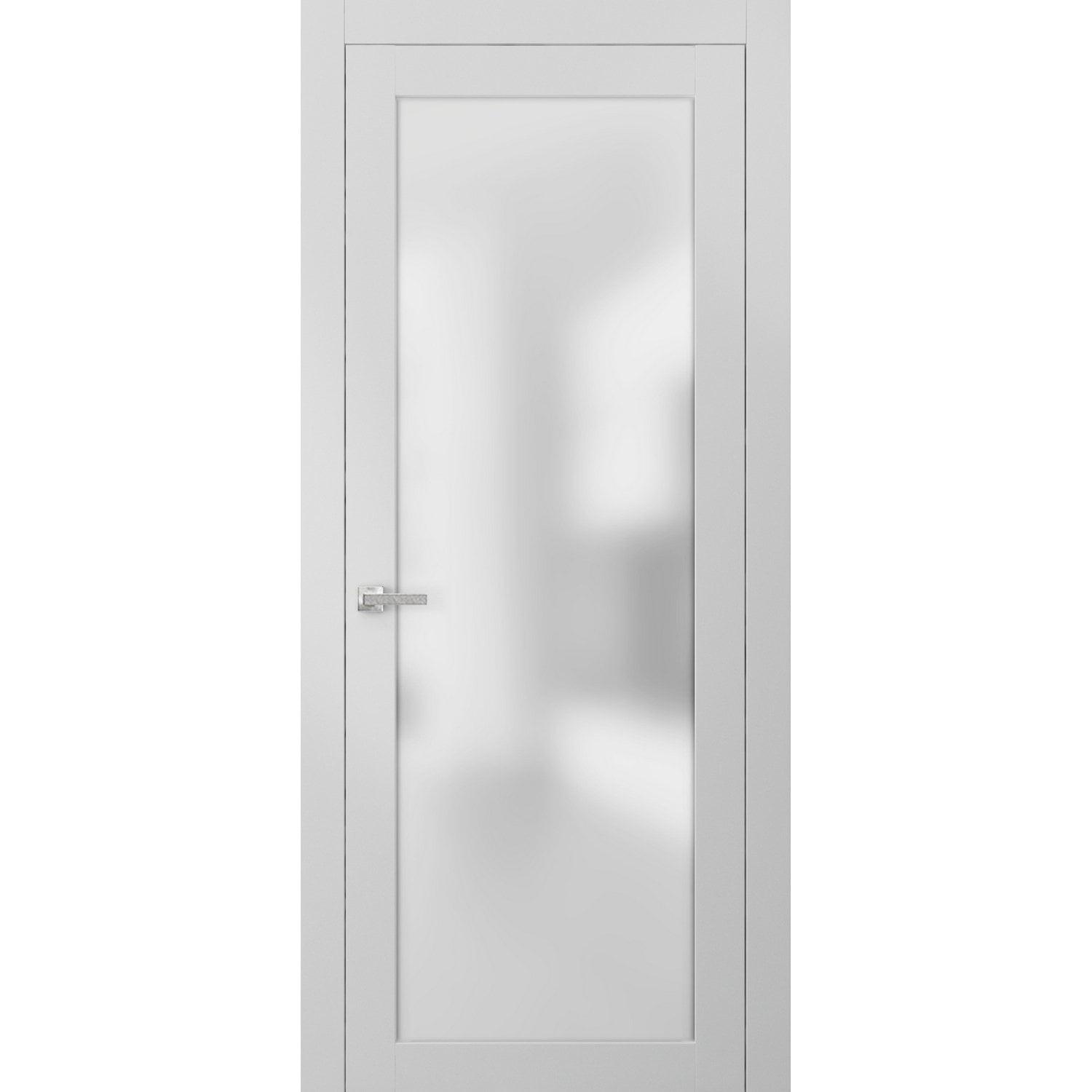 24 x 84 White Pine Frosted Glass Pantry Door