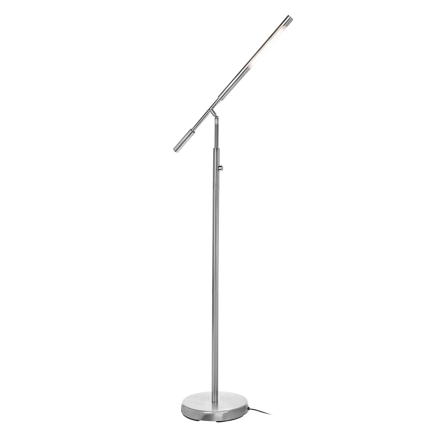 Cayden III Adjustable Brushed Nickel LED Floor Lamp