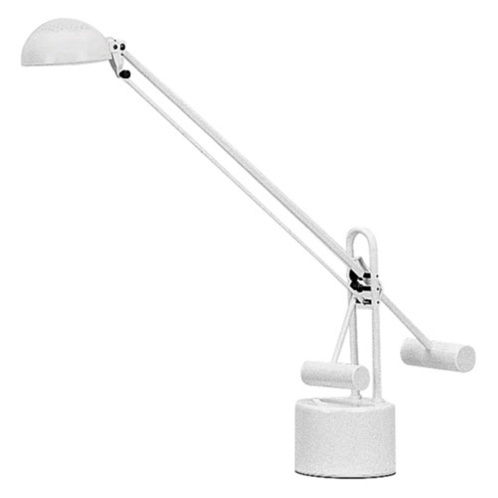 Adjustable White LED Desk Lamp with Counterweights