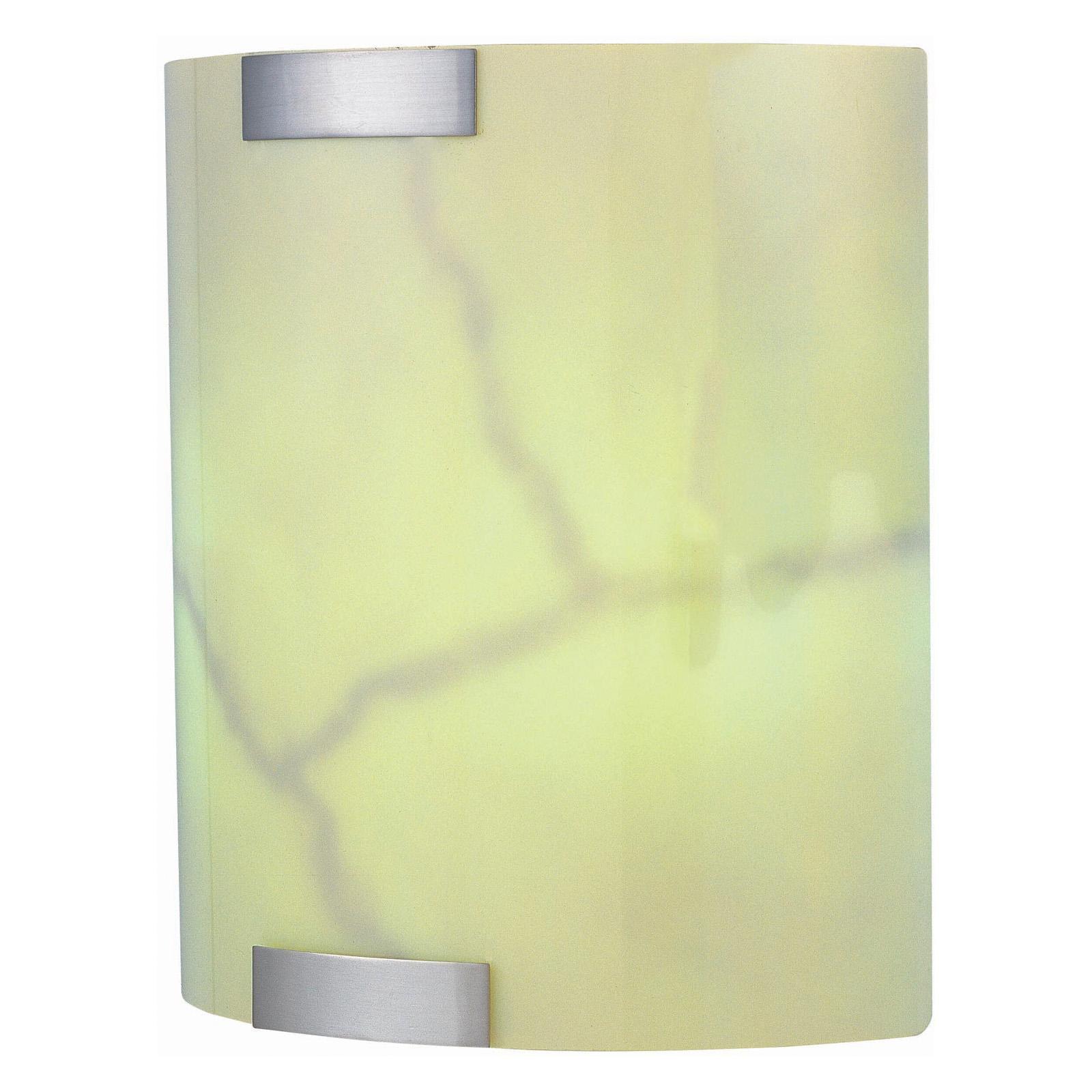 Nimbus Polished Steel Wall Sconce with Faux Alabaster Shade