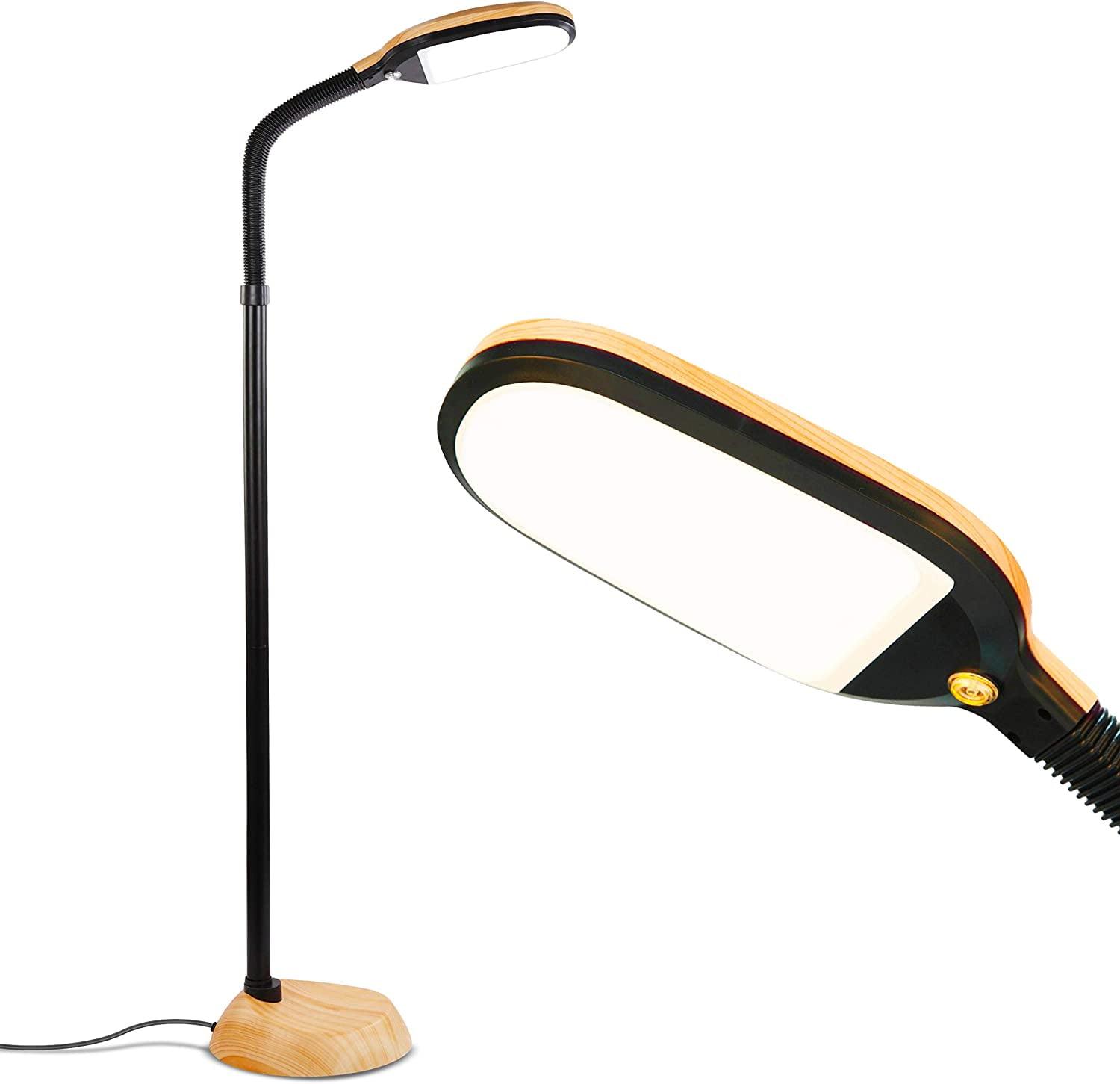 Litespan 53 in. Industrial 1-Light Dimmable LED Floor Lamp with Height Adjustable Gooseneck Head