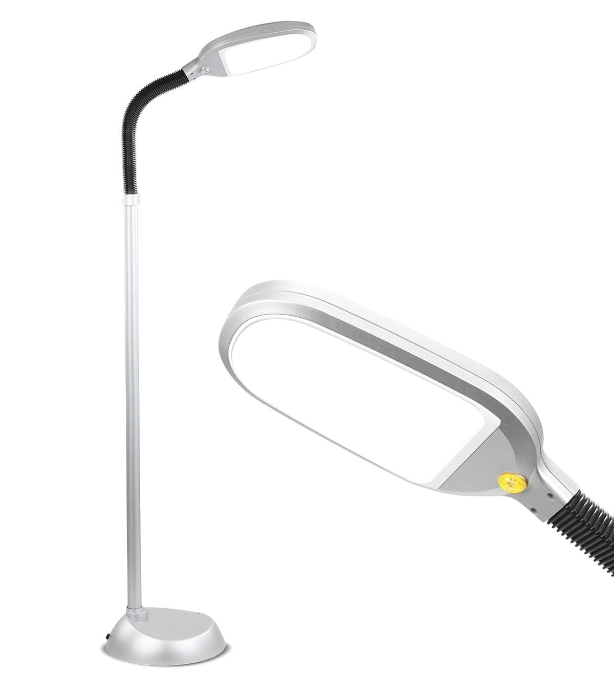 Litespan 53 in. Industrial 1-Light Dimmable LED Floor Lamp with Height Adjustable Gooseneck Head