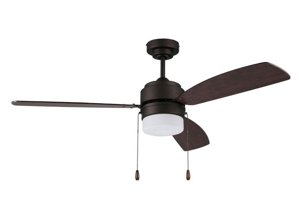 Ausmus Modern Low Profile 52" Bronze Ceiling Fan with Warm White LED