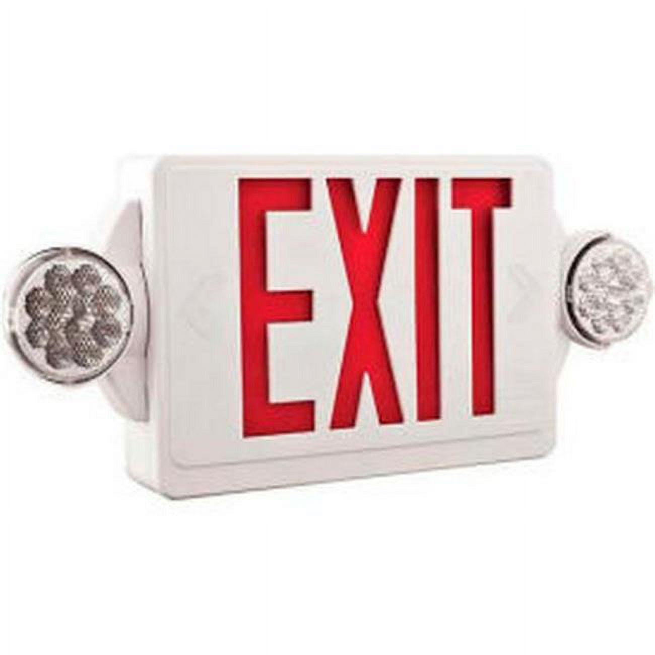 White LED Exit and Emergency Light Combo with Red Letters