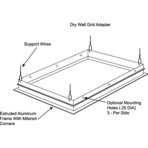 Lithonia Lighting Drywall Grid Adapter Kit,2 ft x 2 ft DGA22