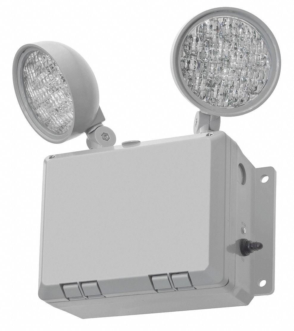 Gray Thermoplastic Dual Head LED Emergency Light