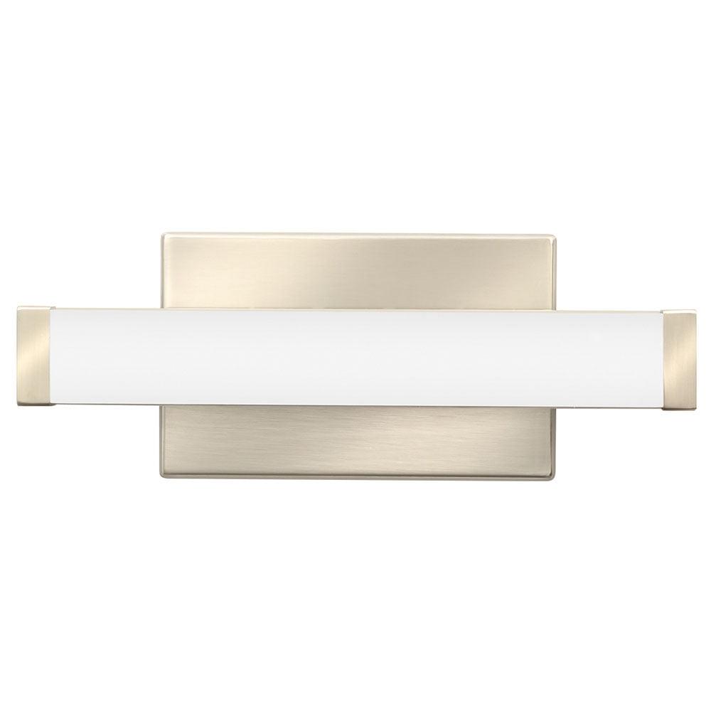 Contemporary Square Vanity 12" Brushed Nickel LED Bath Bar