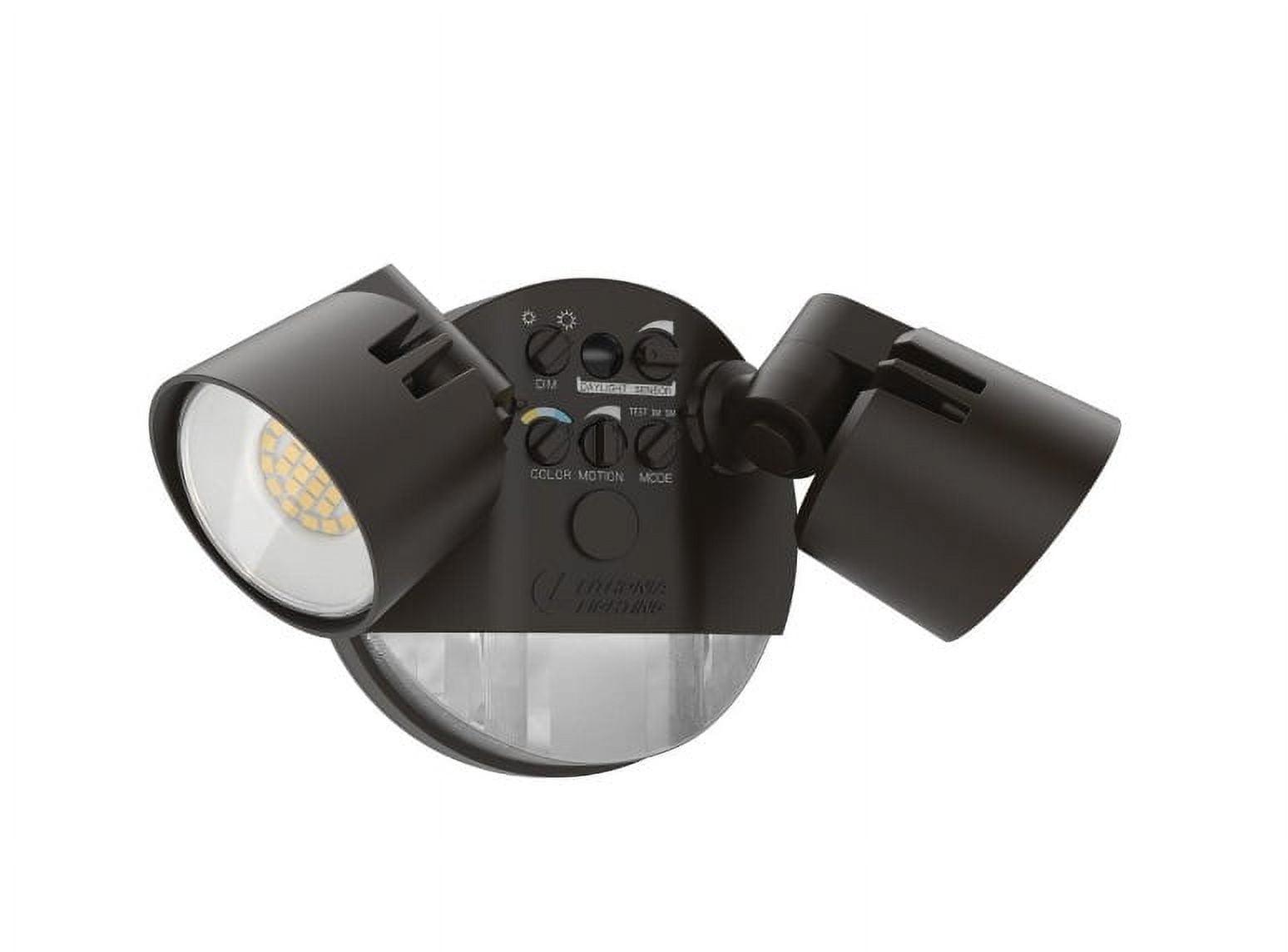 Lithonia Lighting 2 - Head Hardwired Dusk to Dawn Outdoor Security Flood Light with Motion Sensor