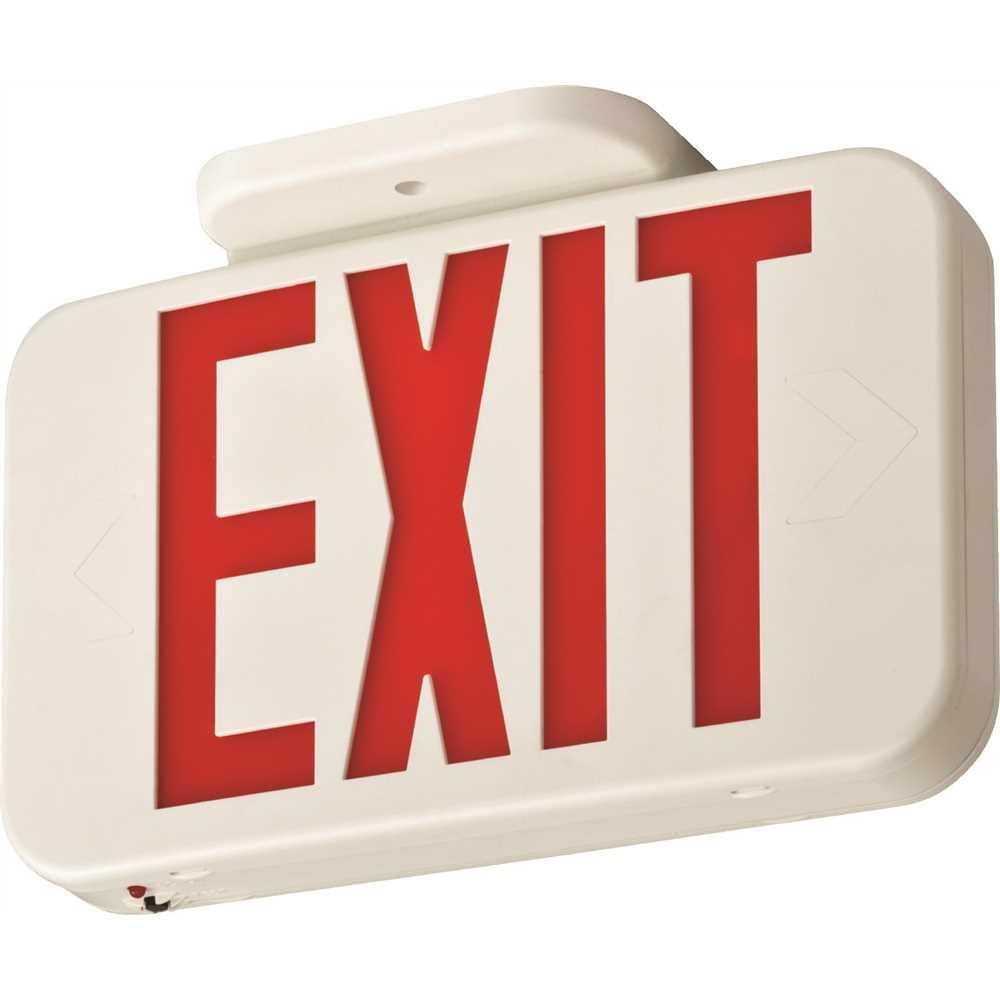 White Thermoplastic Single-Sided LED Exit Sign with Red Letters