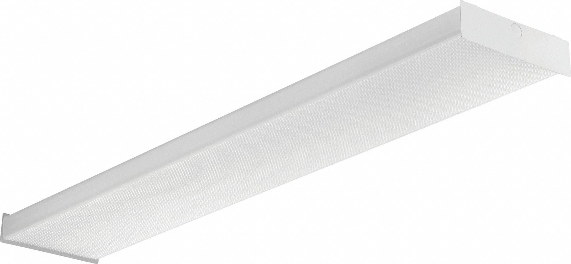 EcoBright White 3500K LED Wraparound Light, 4ft Steel Fixture
