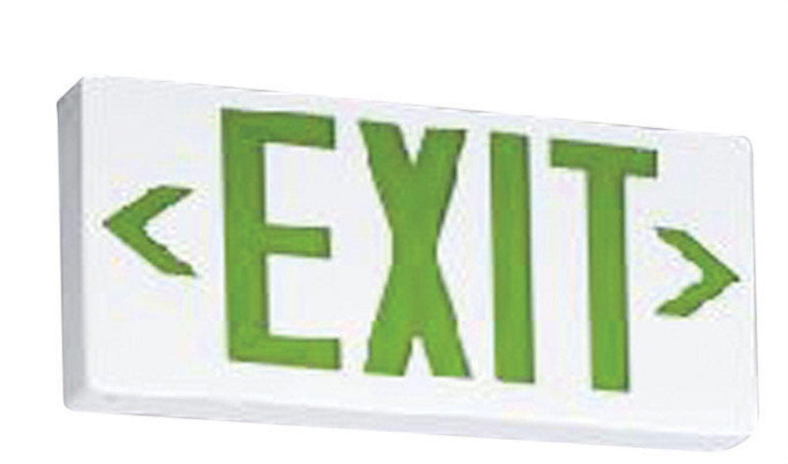 White and Green LED Exit Sign with Thermoplastic Housing