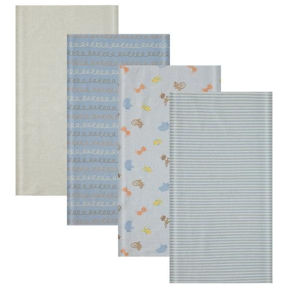 Little Beginnings Cudlie 4-Pack Receiving Blankets for Infants - Friendly Animal