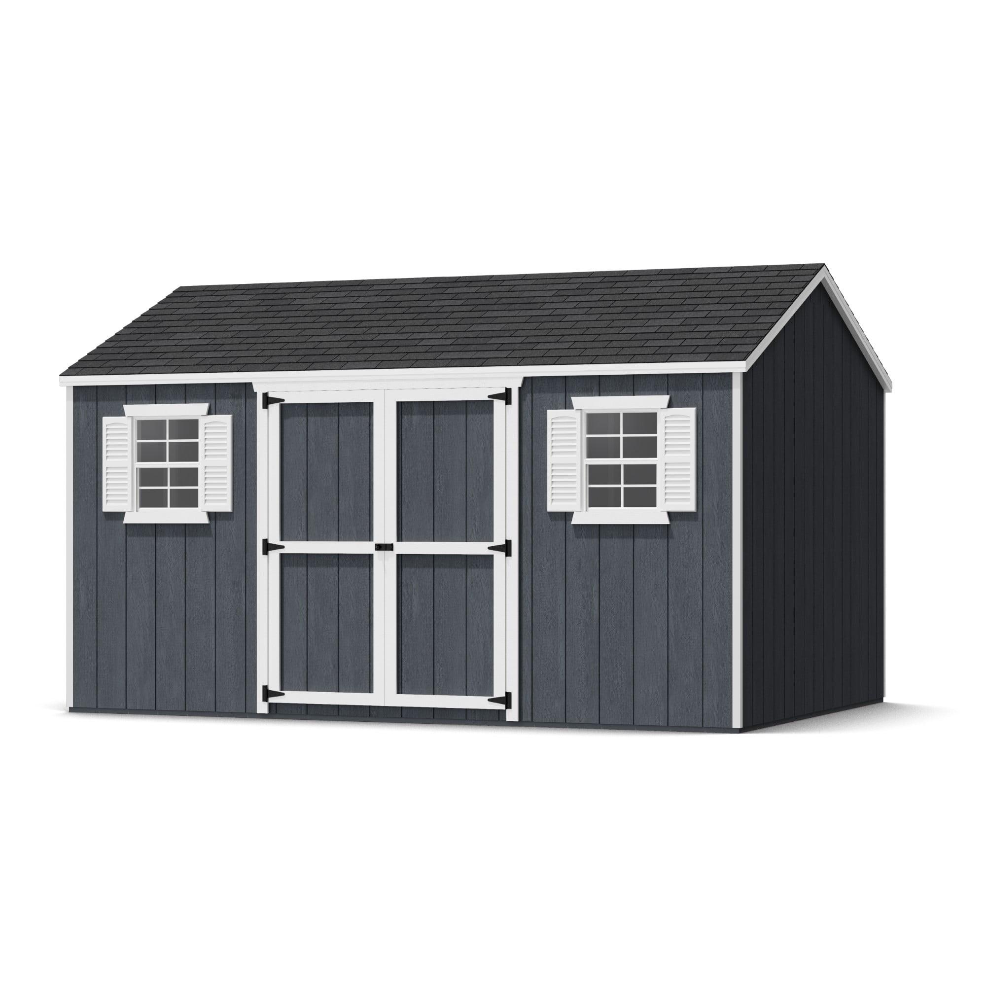 Little Cottage Co. 10x14 Value Workshop Shed with Operable Windows and Floor, Outdoor Wood Storage Do-It-Yourself Precut Kit