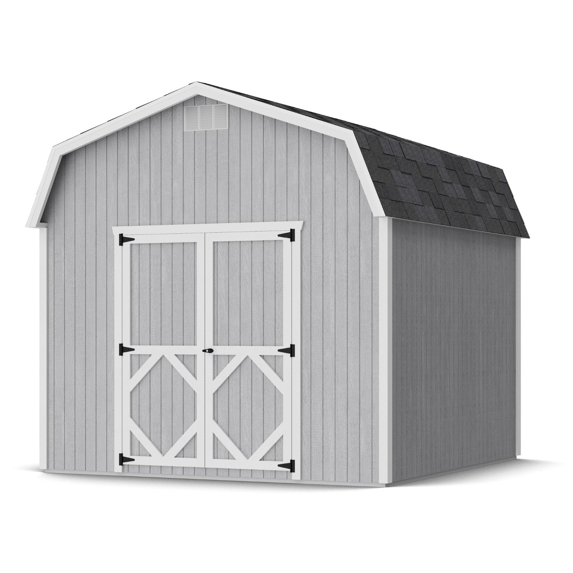 Little Cottage Co. 10x10 Classic Gambrel Barn with 6 ft. Sidewalls, Outdoor Wood Storage Shed Do-It-Yourself Precut Kit