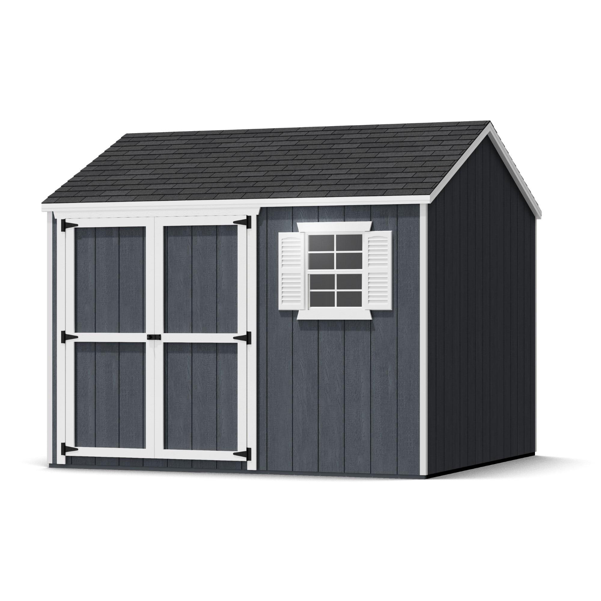 Little Cottage Co. 10x10 Value Workshop Shed with Operable Windows and Floor, Outdoor Wood Storage Do-It-Yourself Precut Kit