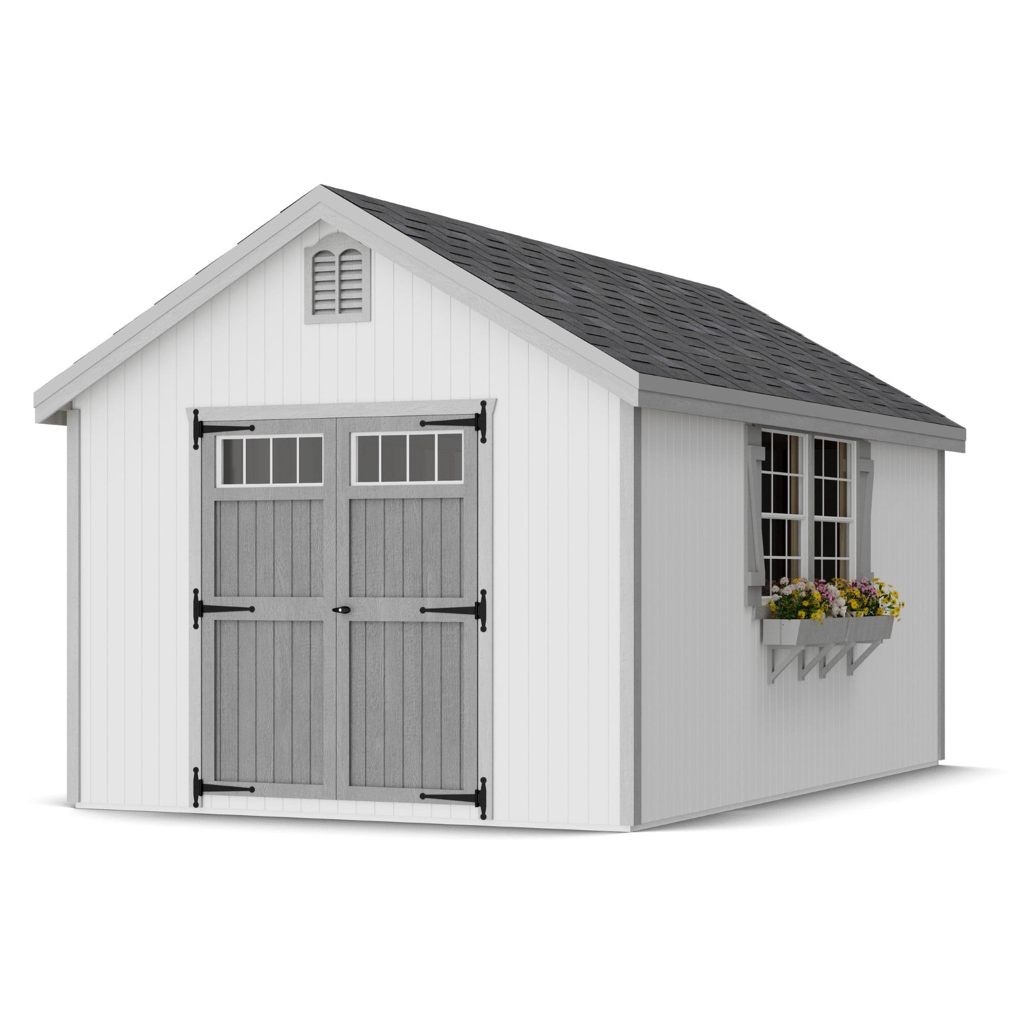 Little Cottage Co. 10x16 Colonial Williamsburg Shed with Operable Windows, Outdoor Wood Storage Do-It-Yourself Precut Kit