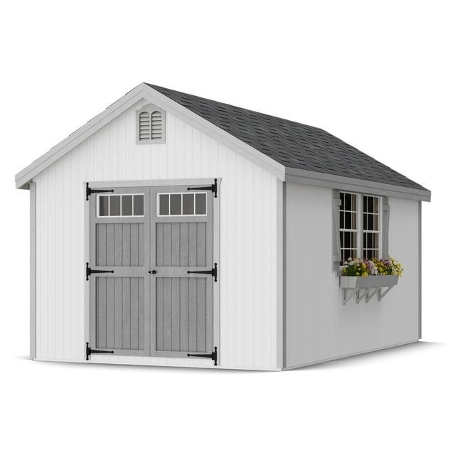 Little Cottage Co. 10x16 Colonial Williamsburg Shed with Operable Windows, Outdoor Wood Storage Do-It-Yourself Precut Kit