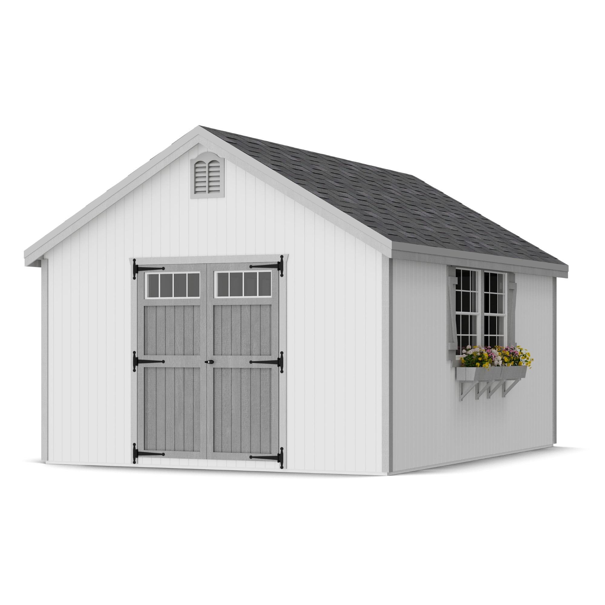 Little Cottage Co. 12x16 Colonial Williamsburg Shed with Operable Windows, Outdoor Wood Storage Do-It-Yourself Precut Kit