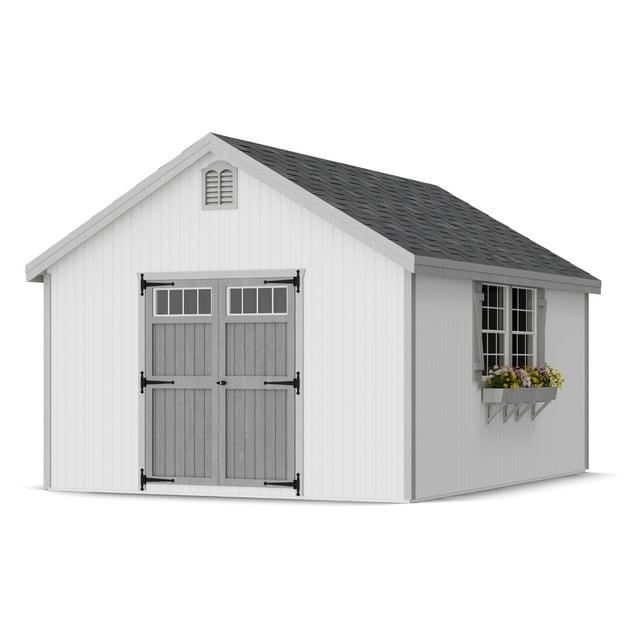Little Cottage Co. 12x16 Colonial Williamsburg Shed with Operable Windows, Outdoor Wood Storage Do-It-Yourself Precut Kit