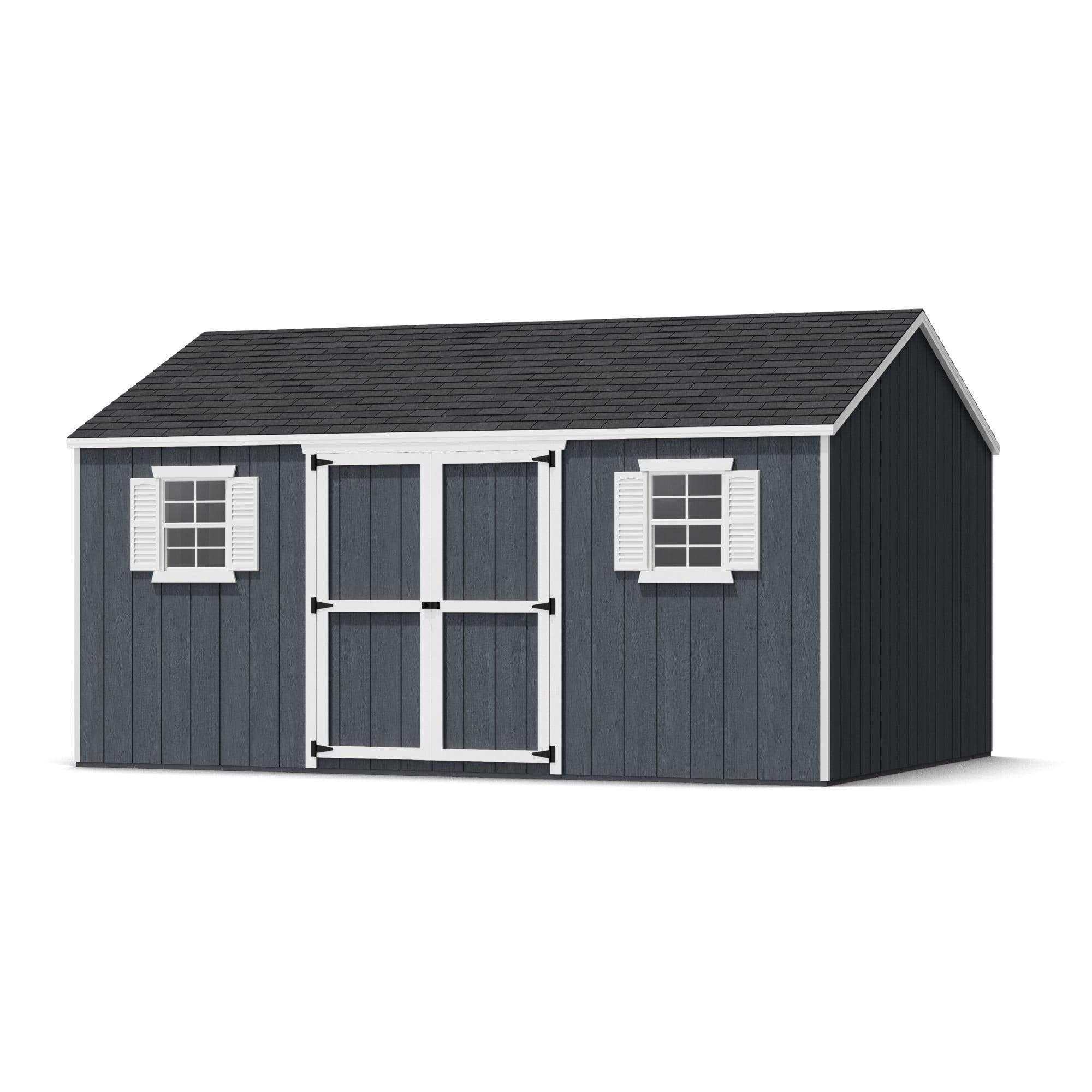 Little Cottage Co. 12x16 Value Workshop Shed with Operable Windows, Outdoor Wood Storage Do-It-Yourself Precut Kit